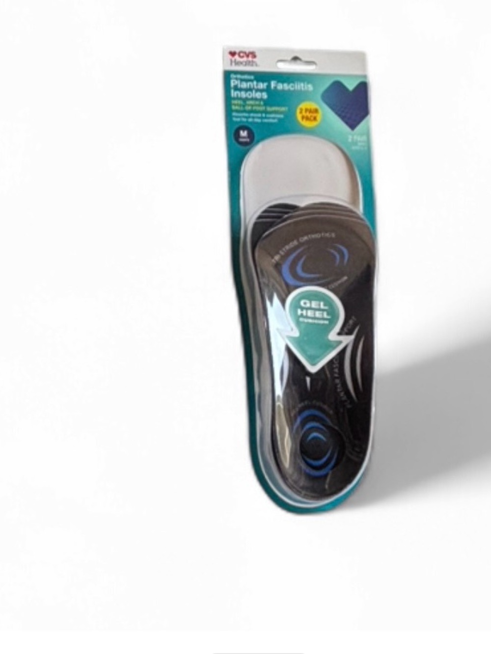 CVS Health Men’s Black Gel Heel Plantar Fasciitis Insoles